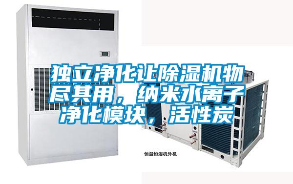 獨立凈化讓除濕機物盡其用,納米水離子凈化模塊,活性炭